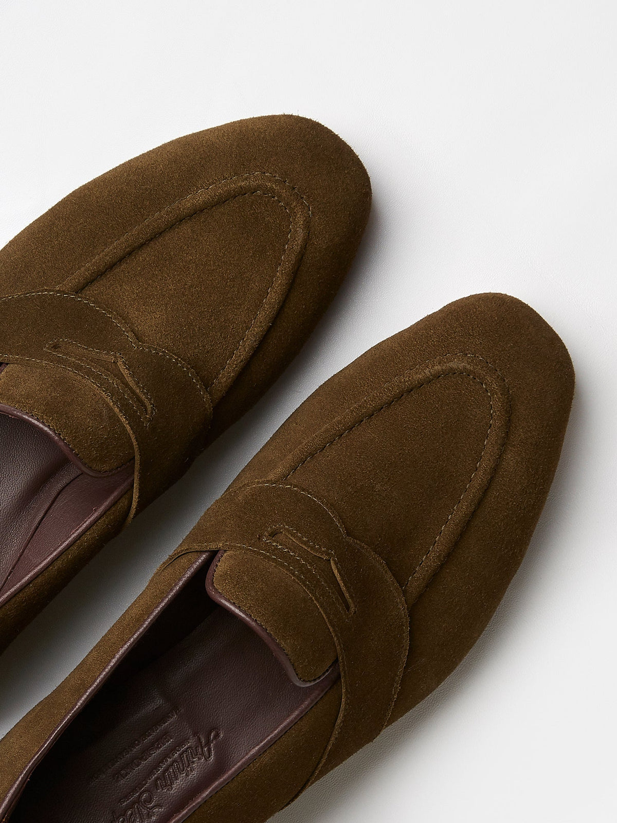 The Caledonian Loafer in Olive Green Suede, view 3
