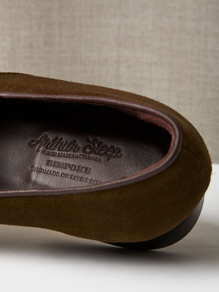 The Caledonian Loafer in Olive Green Suede