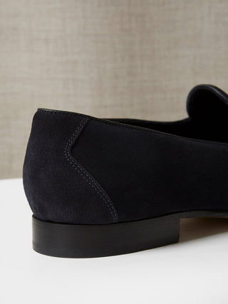 Belgian Loafer in Midnight Suede