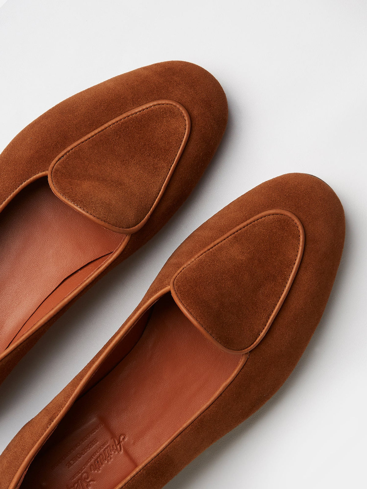 Belgian Loafer in Tobacco Suede, view 3