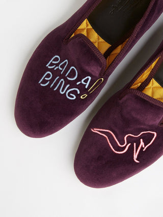 Custom Hand-Embroidered Velvet Loafers