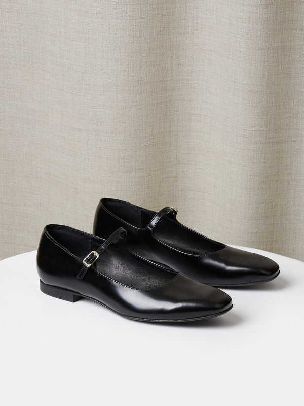 The Mary Jane in Black Calf Leather
