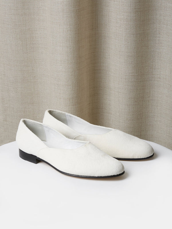 The Castro Loafer in White Pony Hair