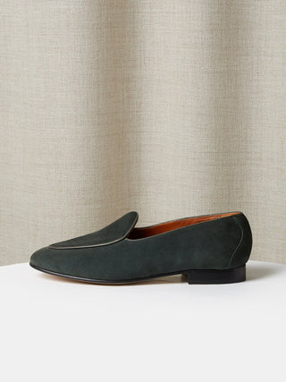 Belgian Loafer in Forest Green Suede