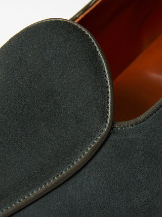 Green Suede Belgian Loafers