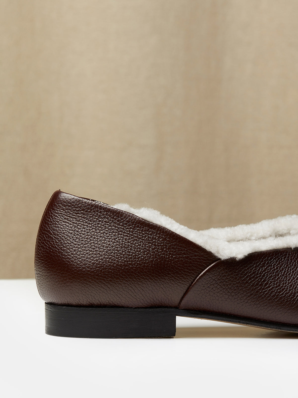 The Castro Loafer in Brown Leather with Shearling, view 4