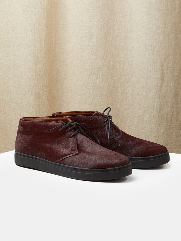The Diego Boot in Burgundy Pony Hair