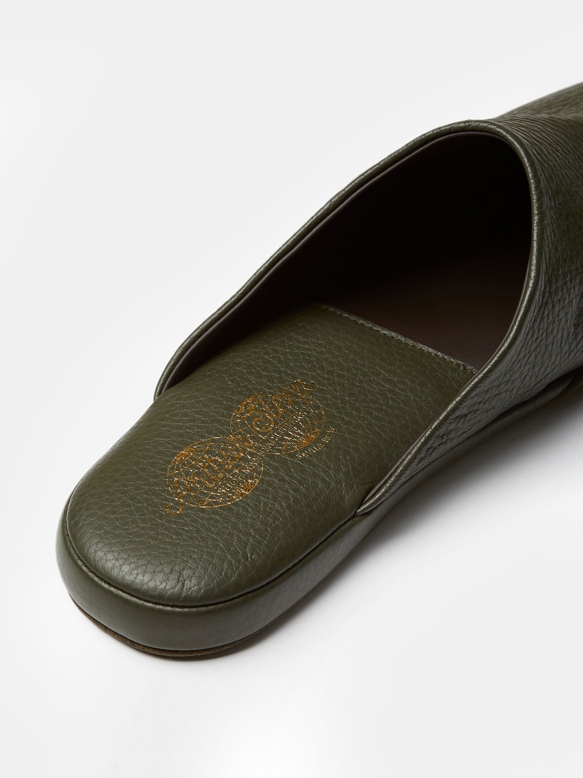 Globetrotter Glide Mule in Military green deerskin, view 4