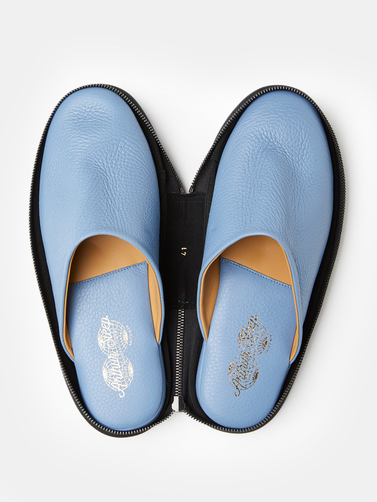 Globetrotter Glide Mule in Baby blue deerskin, view 6