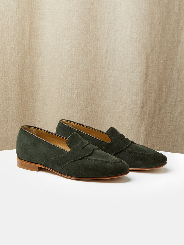 The Caledonian Loafer in Forest Green Suede