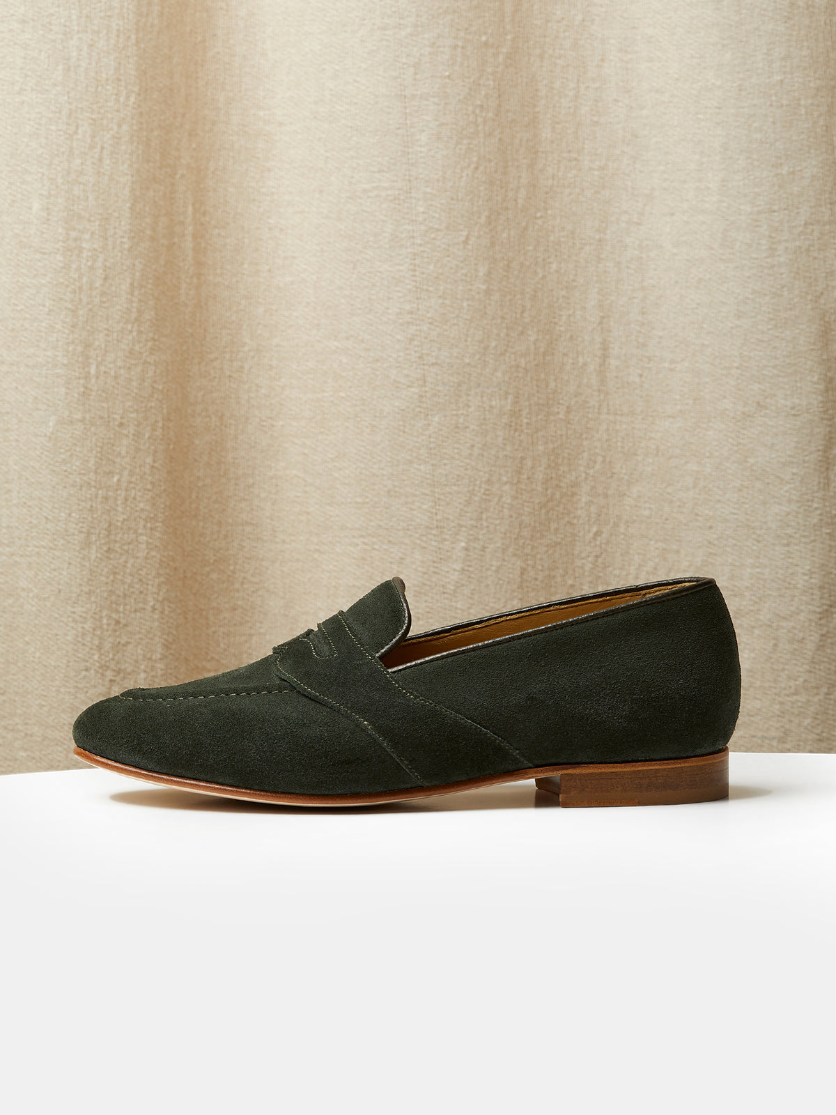 The Caledonian Loafer in Forest Green Suede, view 2
