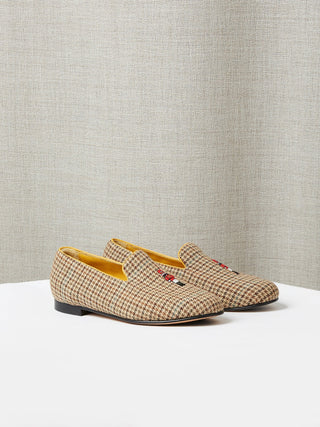 Children's Embroidered Tweed Loafers