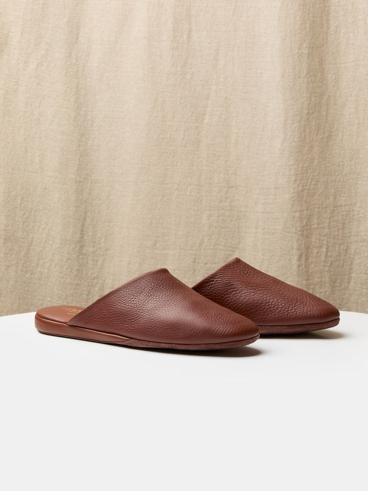 Globetrotter Glide Mule in Brown deer leather
