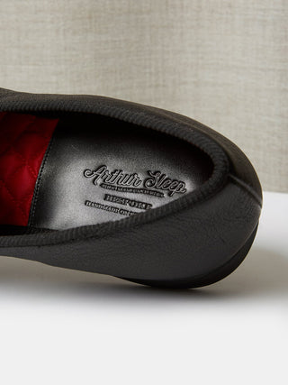 Black Deer Wholecut Slippers on Natural Rubber Soles