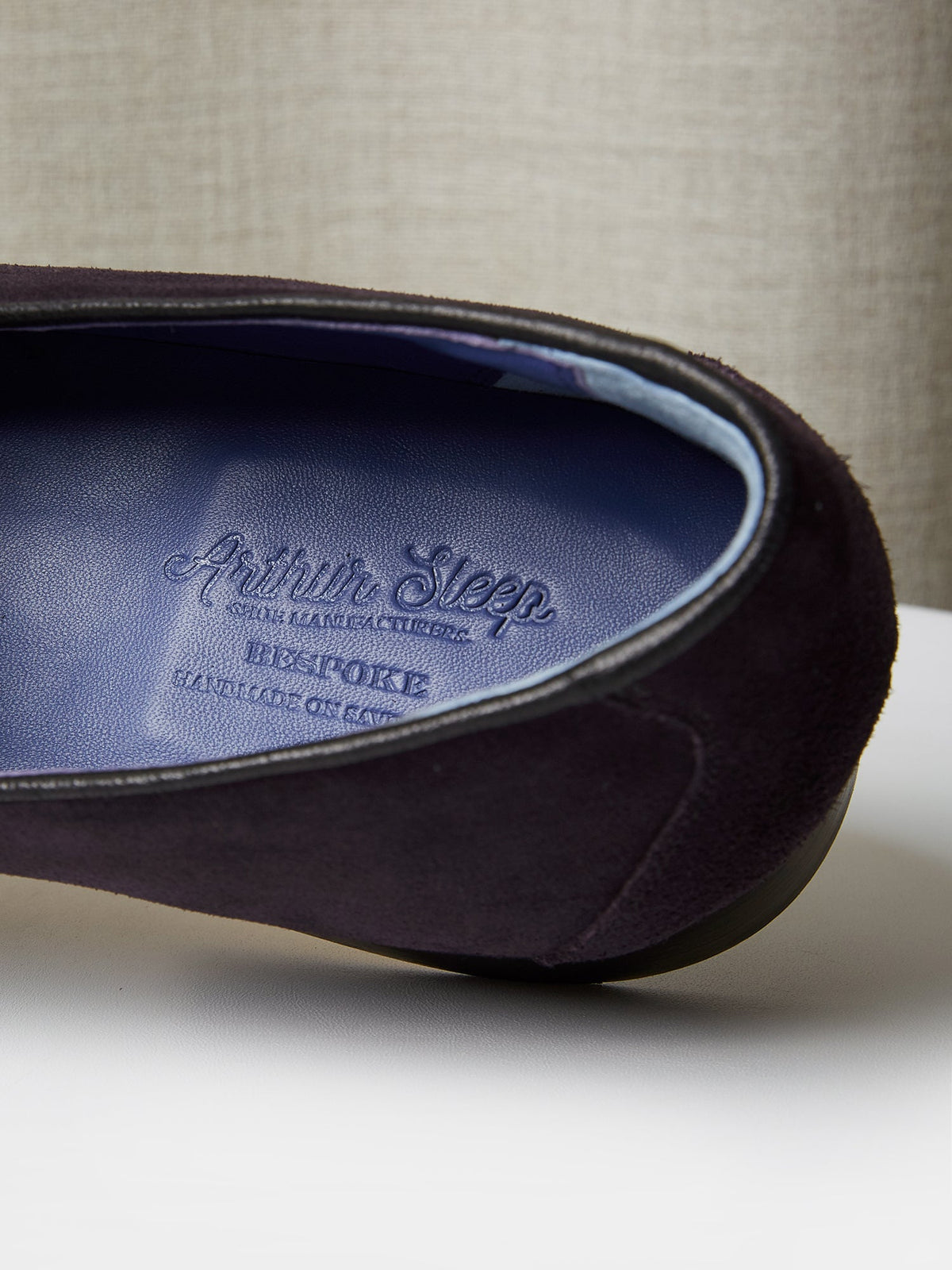 Pintuck Loafer in Deep Purple Suede, view 4