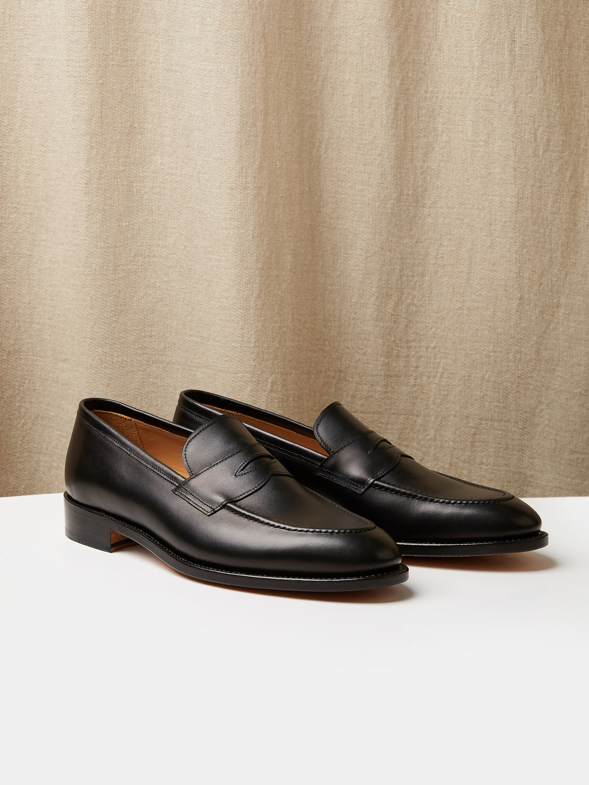 Goodyear Penny Loafer in Black leather, view 1