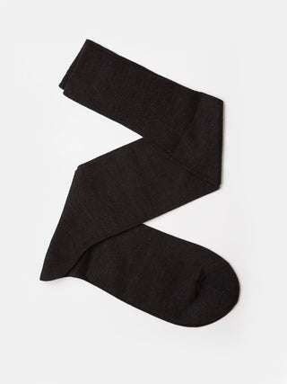 Knee High Wool Socks in Charcoal