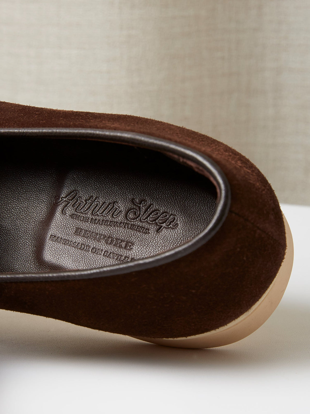 Penny Loafer in Chocolate Brown Suede with Rubber Sole, view 4
