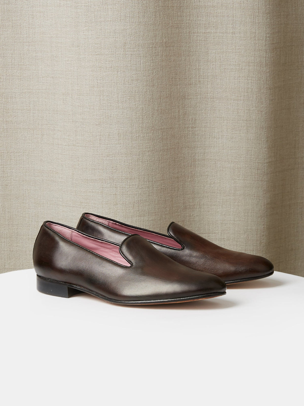 Albert Slipper in Hand-Patinated Brown Calf, view 1