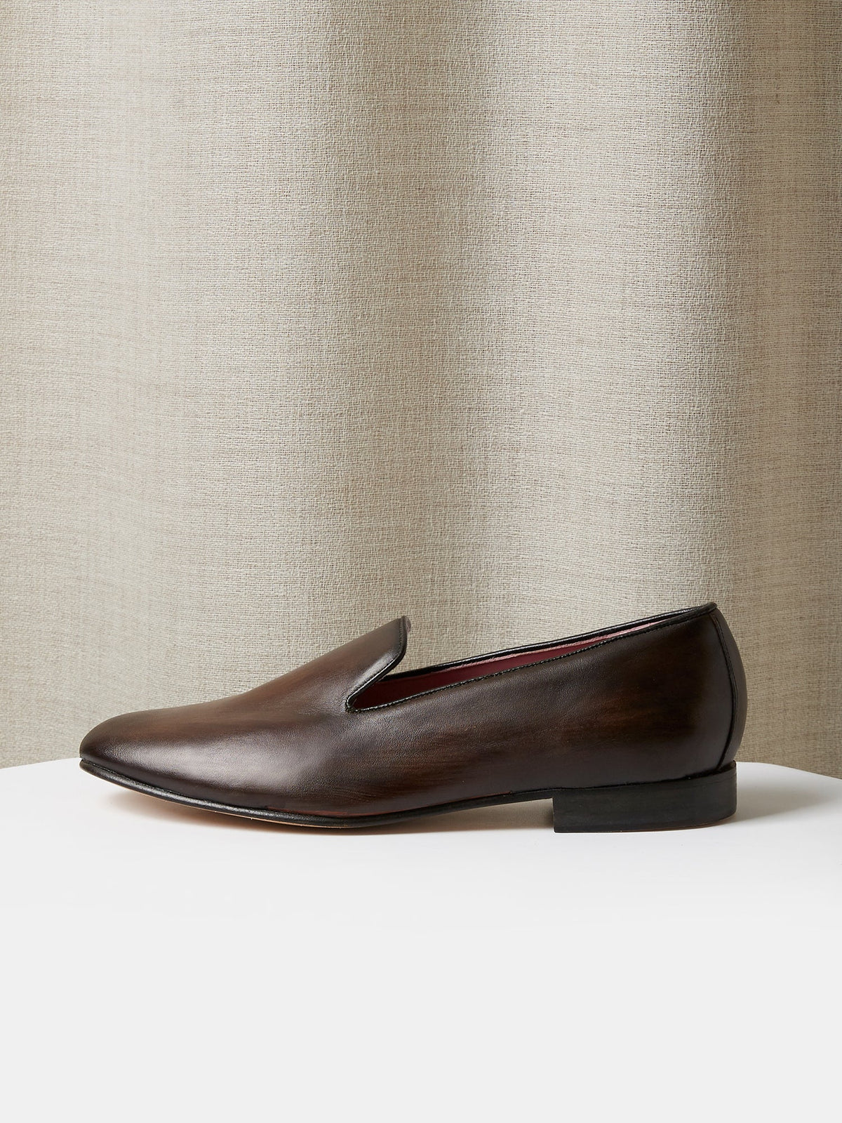 Albert Slipper in Hand-Patinated Brown Calf, view 2