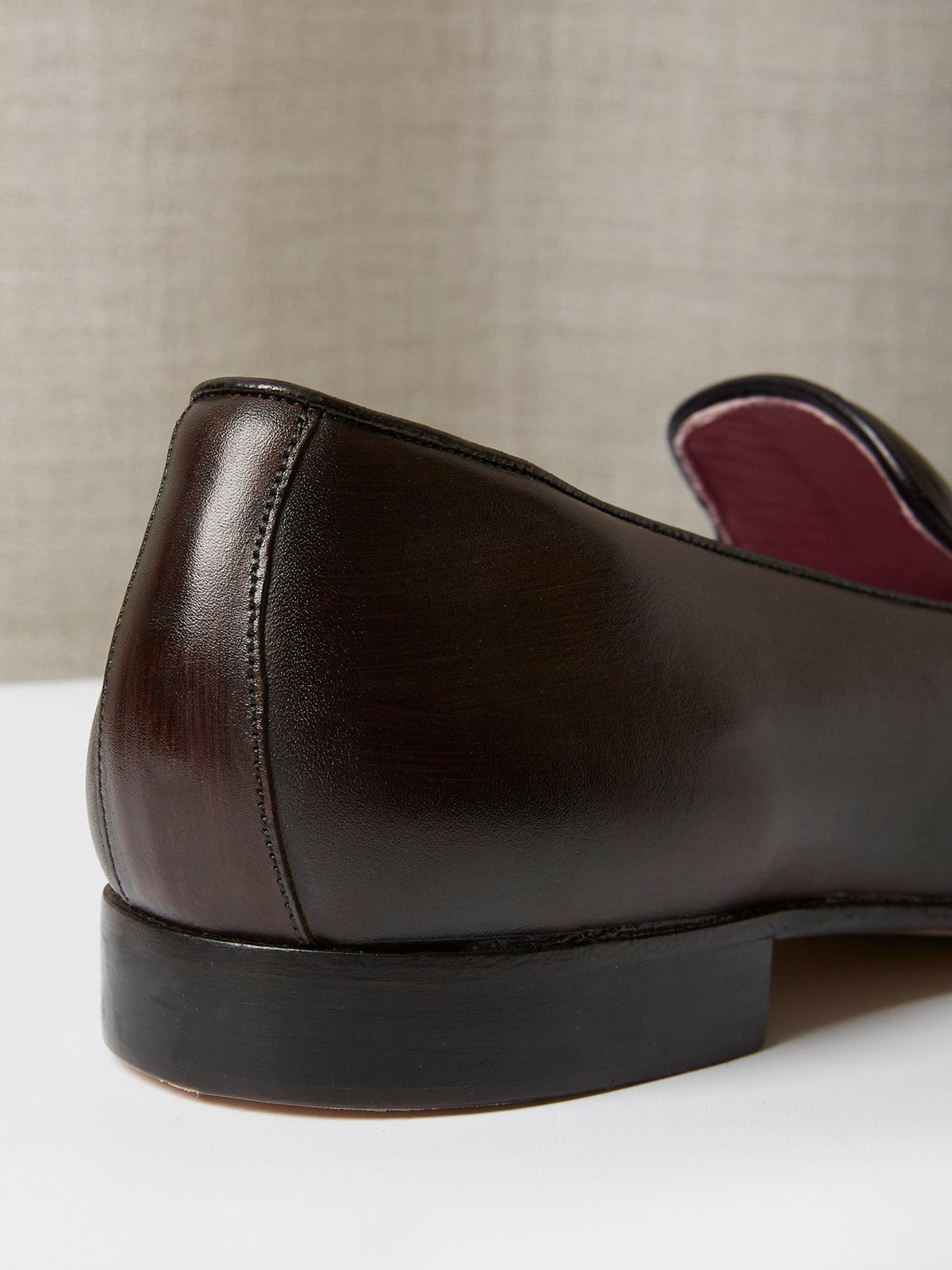 Albert Slipper in Hand-Patinated Brown Calf, view 4