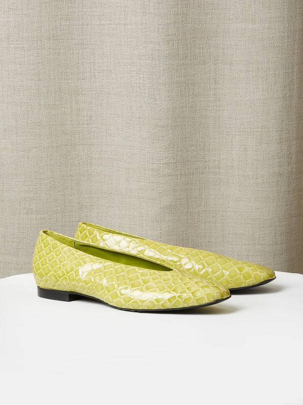 The Amarantos Loafer in Ecru Embossed Crocodile