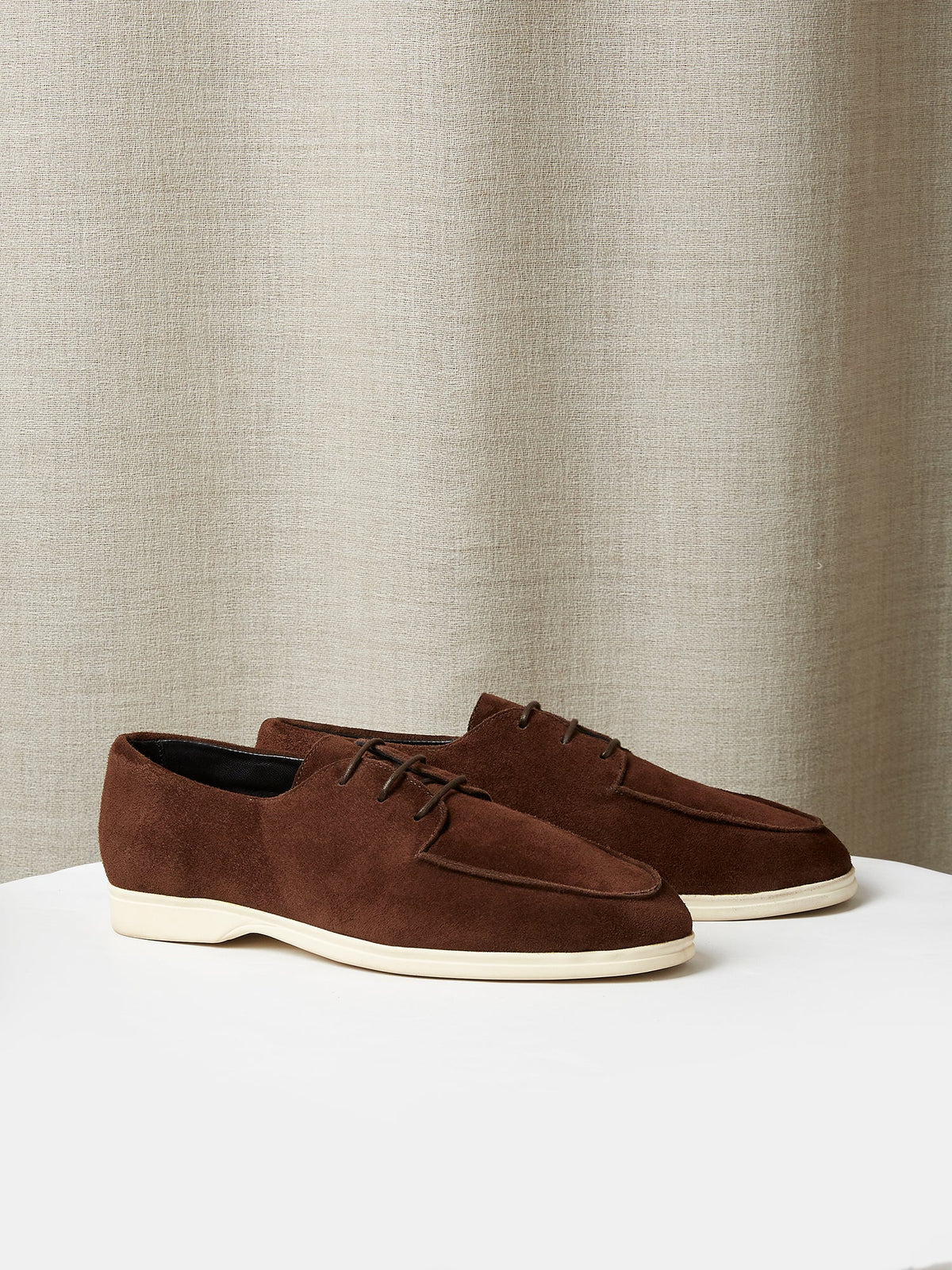 The Pablo in Chocolate Brown Suede with Cream Rubber Sole, view 1