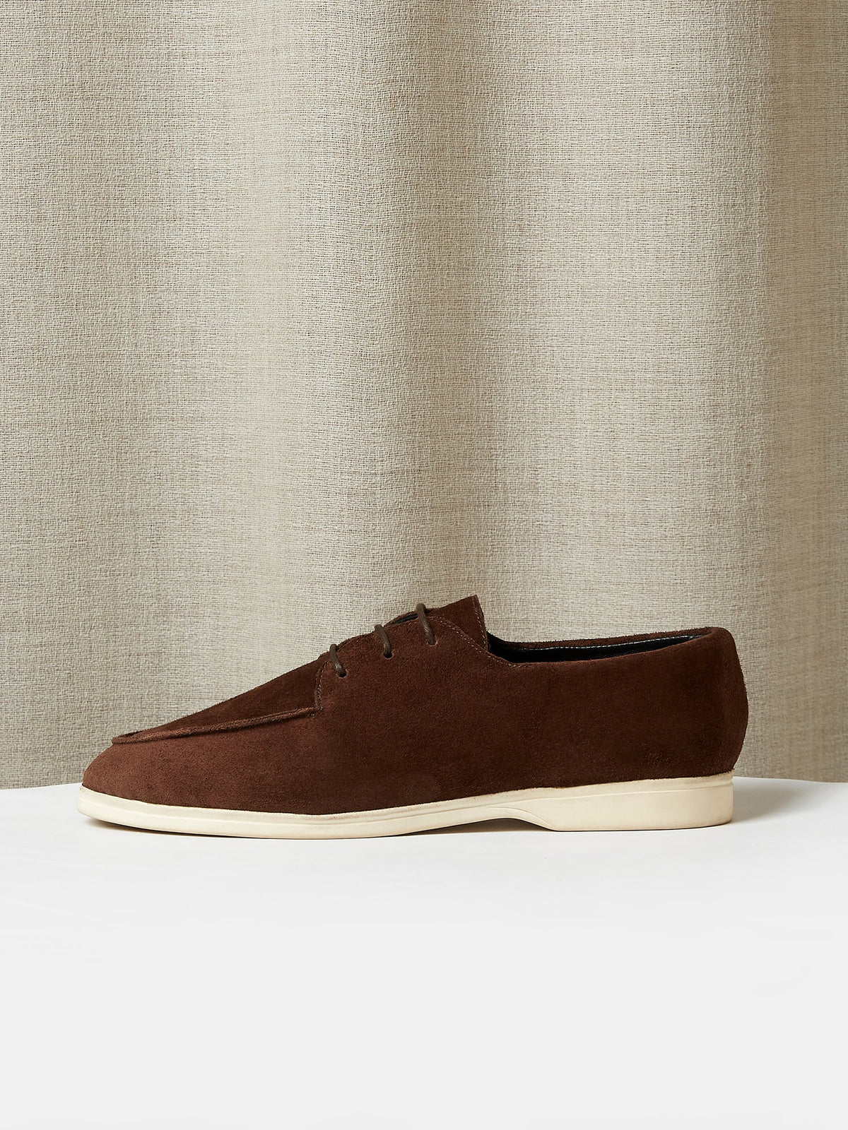 The Pablo in Chocolate Brown Suede with Cream Rubber Sole, view 2
