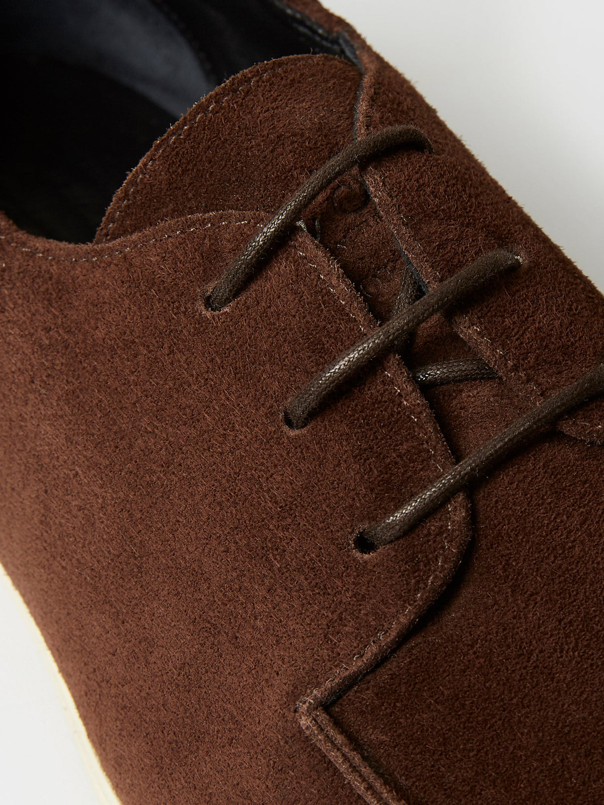 The Pablo in Chocolate Brown Suede with Cream Rubber Sole, view 4