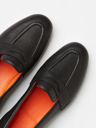 Black Deer Pintuck Penny Loafers