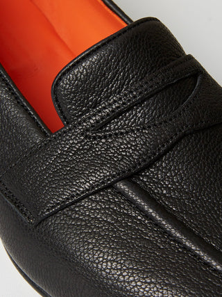 Black Deer Pintuck Penny Loafers
