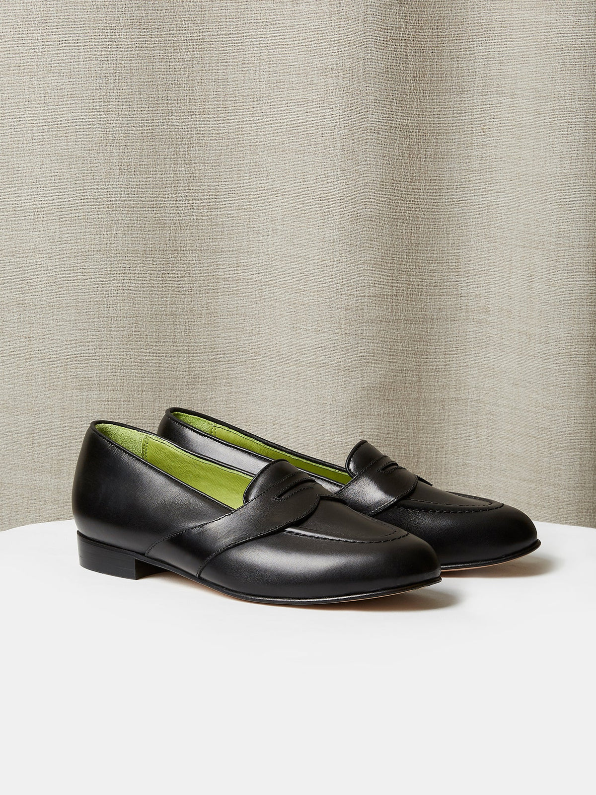The Caledonian Loafer in Black Calf Leather, view 1