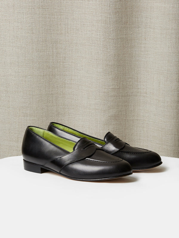 The Caledonian Loafer in Black Calf Leather