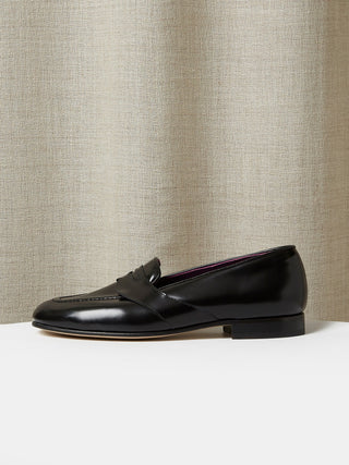 The Caledonian Loafer in Black High Shine Calf