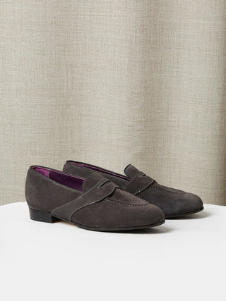 The Caledonian Loafer in Elephant Grey Suede