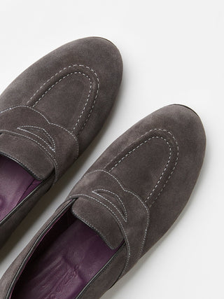 The Caledonian Loafer in Elephant Grey Suede