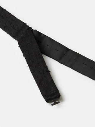 Bow Tie in Black Shantung Silk - Self Tie
