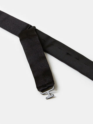 Diamond Point Bow Tie in Black Silk Satin - Self Tie