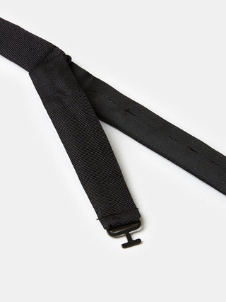 Diamond Point Bow Tie in Black Grosgrain Silk - Self Tie
