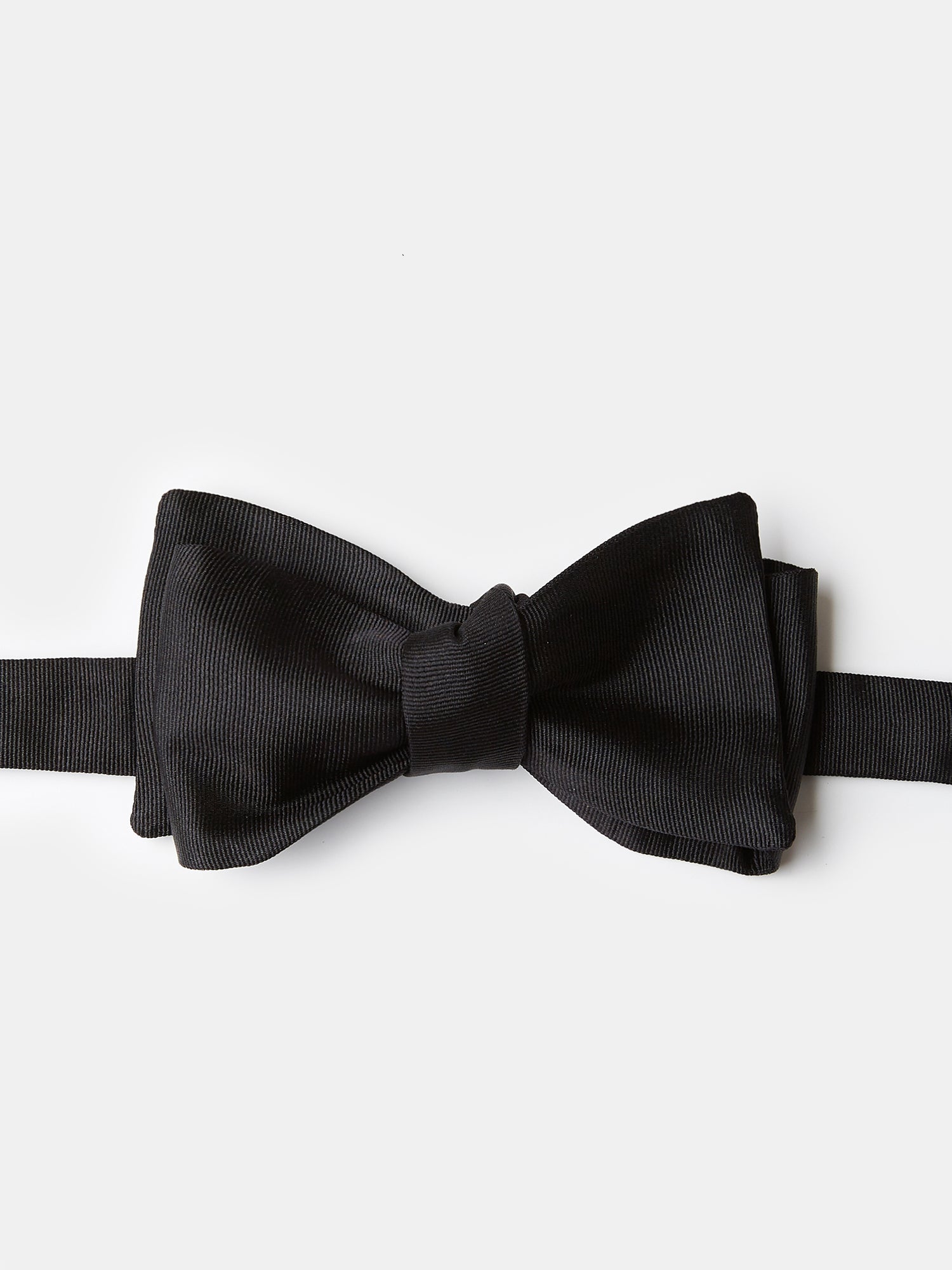 Bow Tie in Black Grosgrain Silk - Self Tie