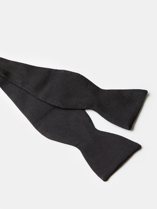 Bow Tie in Black Grosgrain Silk - Self Tie