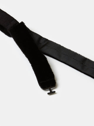 Diamond Point Bow Tie in Black Silk Velvet - Self Tie