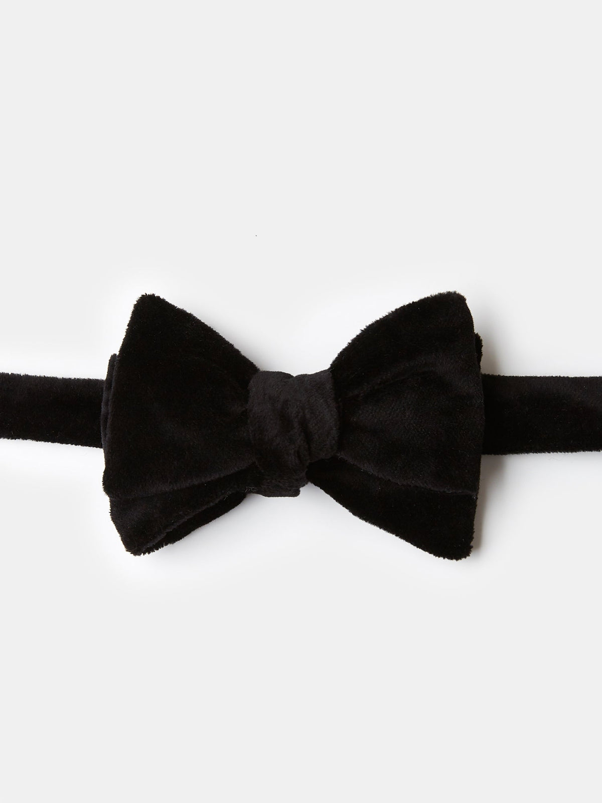 Bow Tie in Black Silk Velvet - Self Tie, view 1
