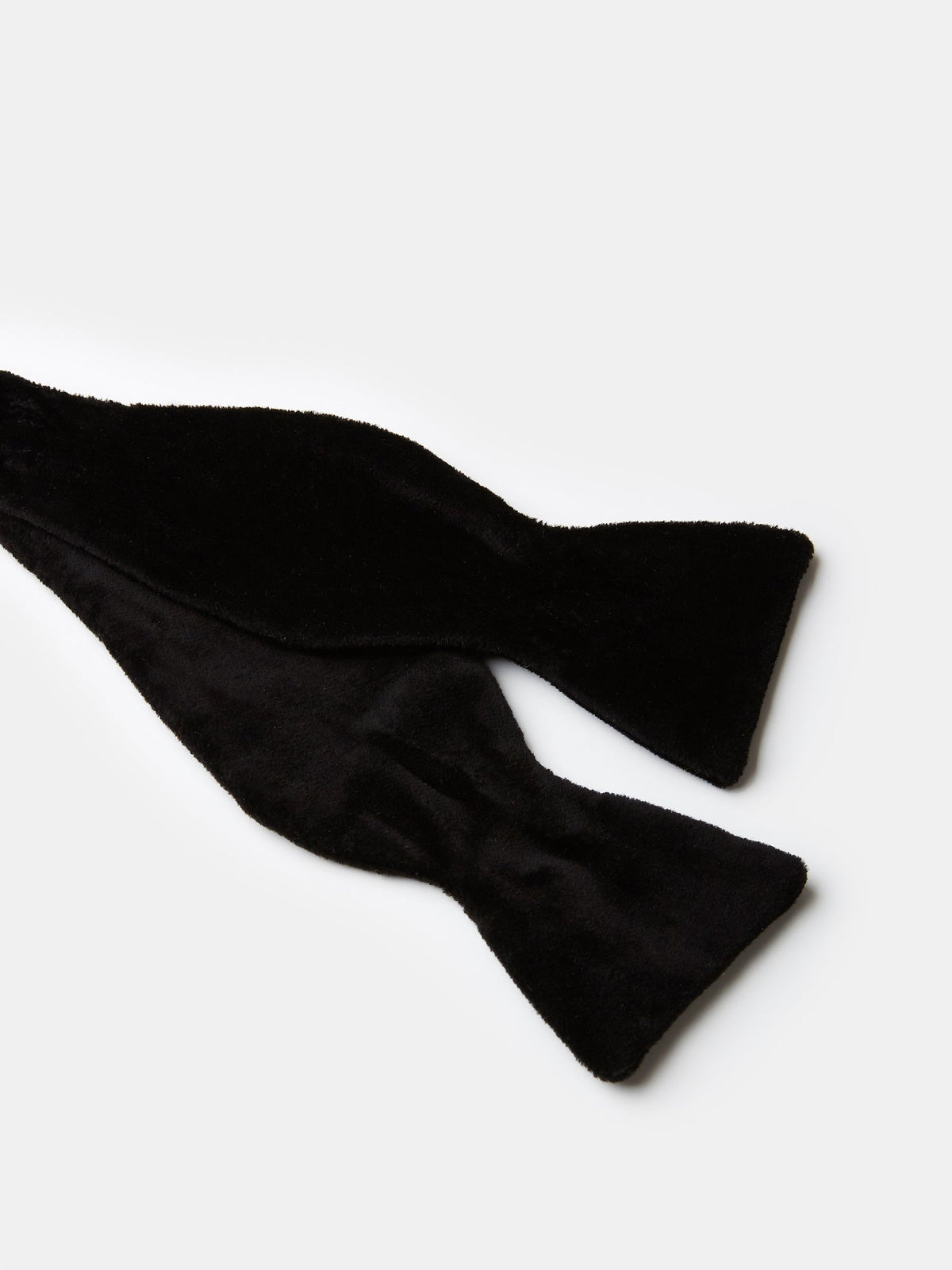 Bow Tie in Black Silk Velvet - Self Tie, view 2