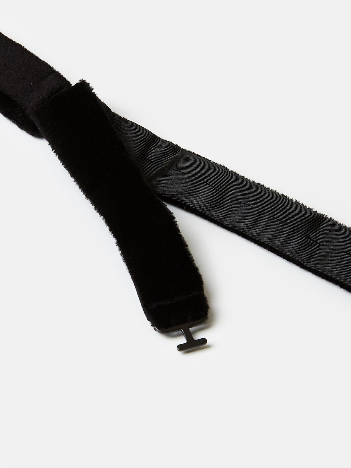 Bow Tie in Black Silk Velvet - Self Tie, view 3