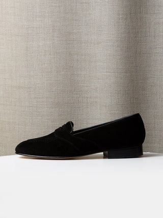 The Caledonian Loafer in Black Suede
