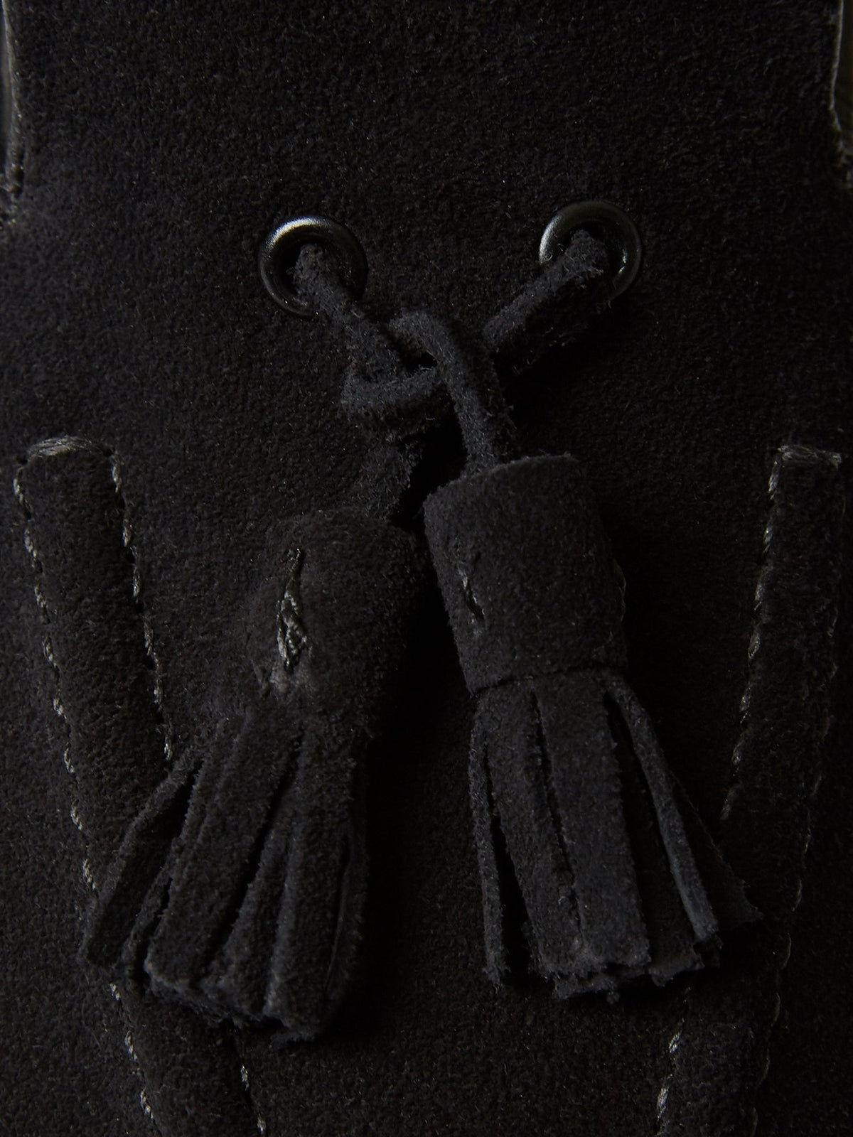 Tassel Loafer in Black Suede, view 5