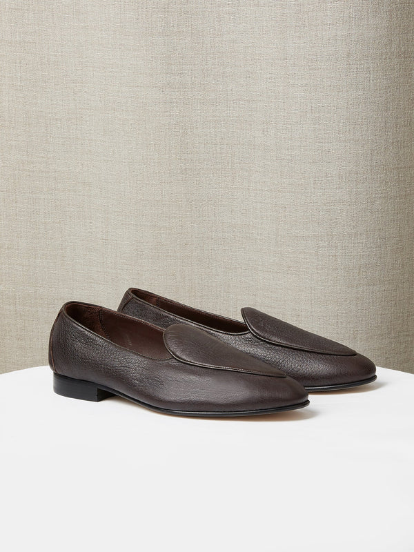 Belgian Loafer in Brown Deerskin