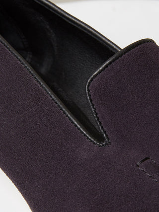 Deep Purple Suede Pintuck Loafers