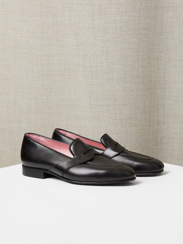 The Caledonian Loafer in Black Calf Leather
